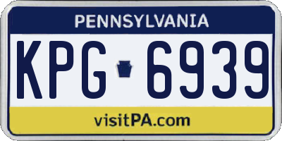 PA license plate KPG6939
