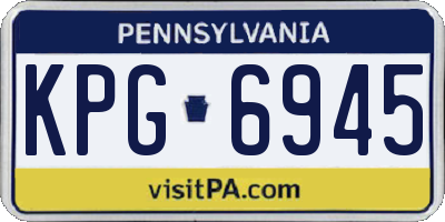 PA license plate KPG6945
