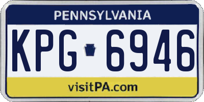 PA license plate KPG6946