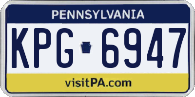 PA license plate KPG6947
