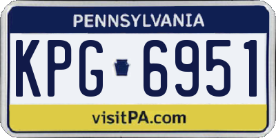 PA license plate KPG6951