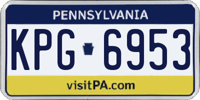 PA license plate KPG6953