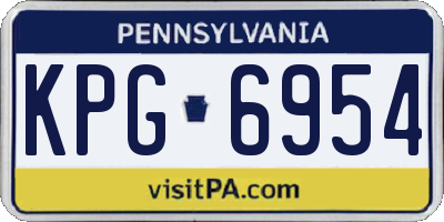 PA license plate KPG6954