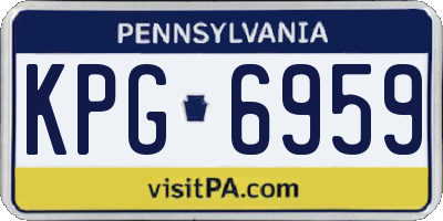 PA license plate KPG6959