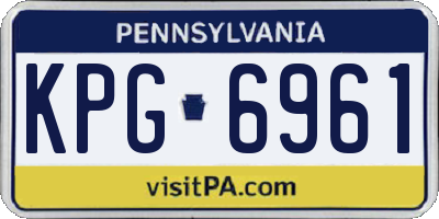 PA license plate KPG6961