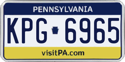 PA license plate KPG6965