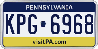 PA license plate KPG6968
