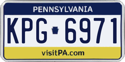 PA license plate KPG6971