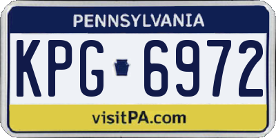 PA license plate KPG6972