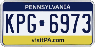 PA license plate KPG6973