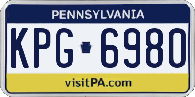 PA license plate KPG6980