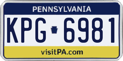 PA license plate KPG6981
