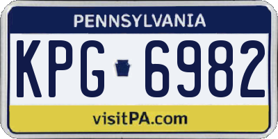 PA license plate KPG6982