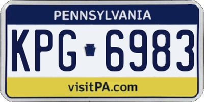 PA license plate KPG6983