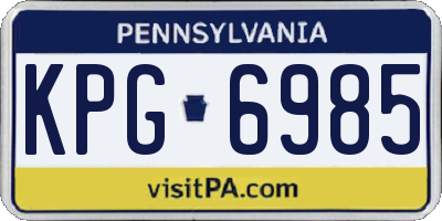 PA license plate KPG6985