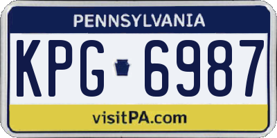 PA license plate KPG6987
