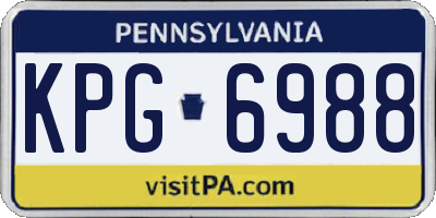 PA license plate KPG6988