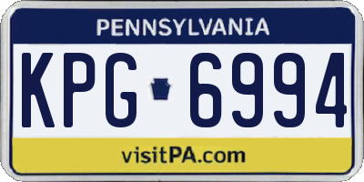 PA license plate KPG6994