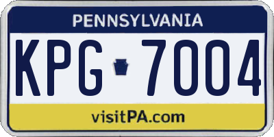 PA license plate KPG7004