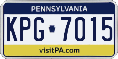 PA license plate KPG7015