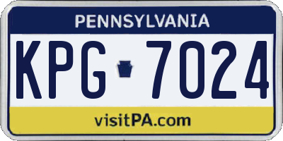 PA license plate KPG7024