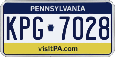 PA license plate KPG7028
