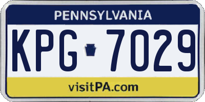 PA license plate KPG7029