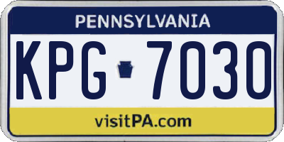 PA license plate KPG7030