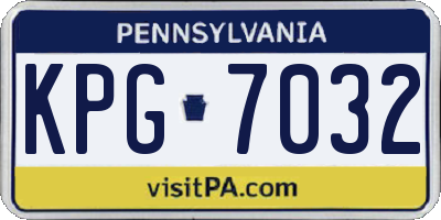 PA license plate KPG7032