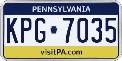 PA license plate KPG7035