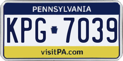 PA license plate KPG7039