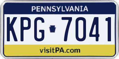 PA license plate KPG7041