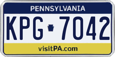 PA license plate KPG7042