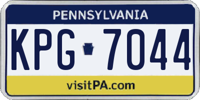 PA license plate KPG7044