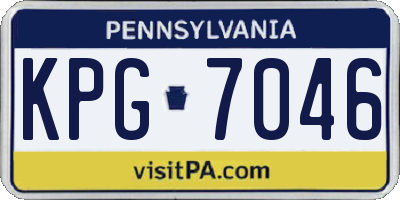 PA license plate KPG7046