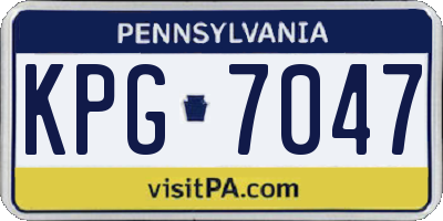 PA license plate KPG7047