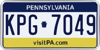 PA license plate KPG7049