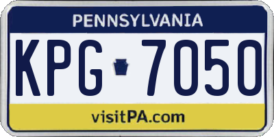 PA license plate KPG7050