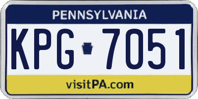 PA license plate KPG7051
