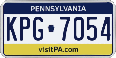 PA license plate KPG7054