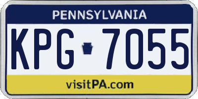 PA license plate KPG7055