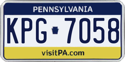 PA license plate KPG7058