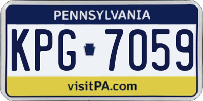 PA license plate KPG7059