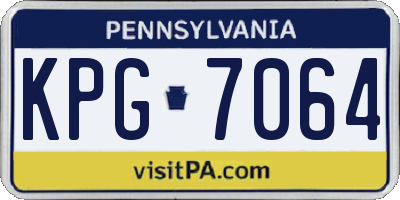 PA license plate KPG7064