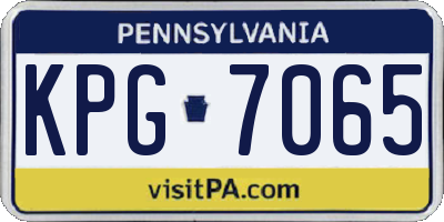PA license plate KPG7065