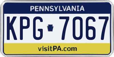 PA license plate KPG7067