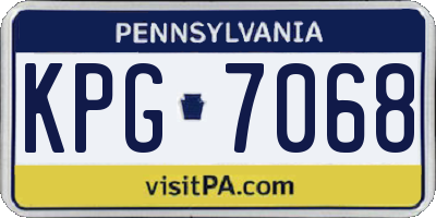PA license plate KPG7068