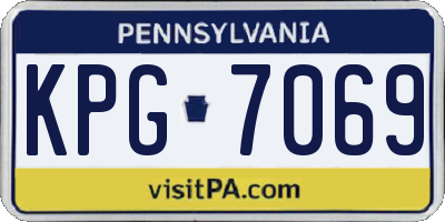 PA license plate KPG7069