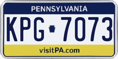 PA license plate KPG7073
