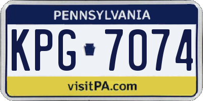PA license plate KPG7074